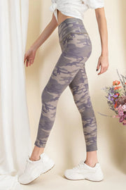 Camouflage Printed Rayon Spandex Leggings - Fashionmj