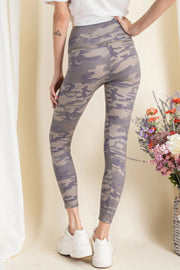 Camouflage Printed Rayon Spandex Leggings - Fashionmj