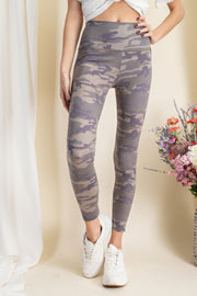 Camouflage Printed Rayon Spandex Leggings - Fashionmj