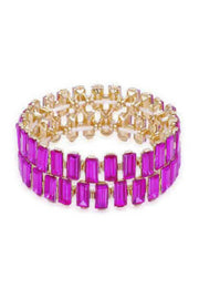 Rectangle Rhinestone Stretch Bracelet - Fashionmj