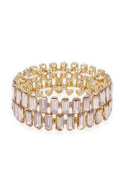 Rectangle Rhinestone Stretch Bracelet - Fashionmj