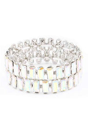 Rectangle Rhinestone Stretch Bracelet - Fashionmj