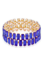 Rectangle Rhinestone Stretch Bracelet - Fashionmj