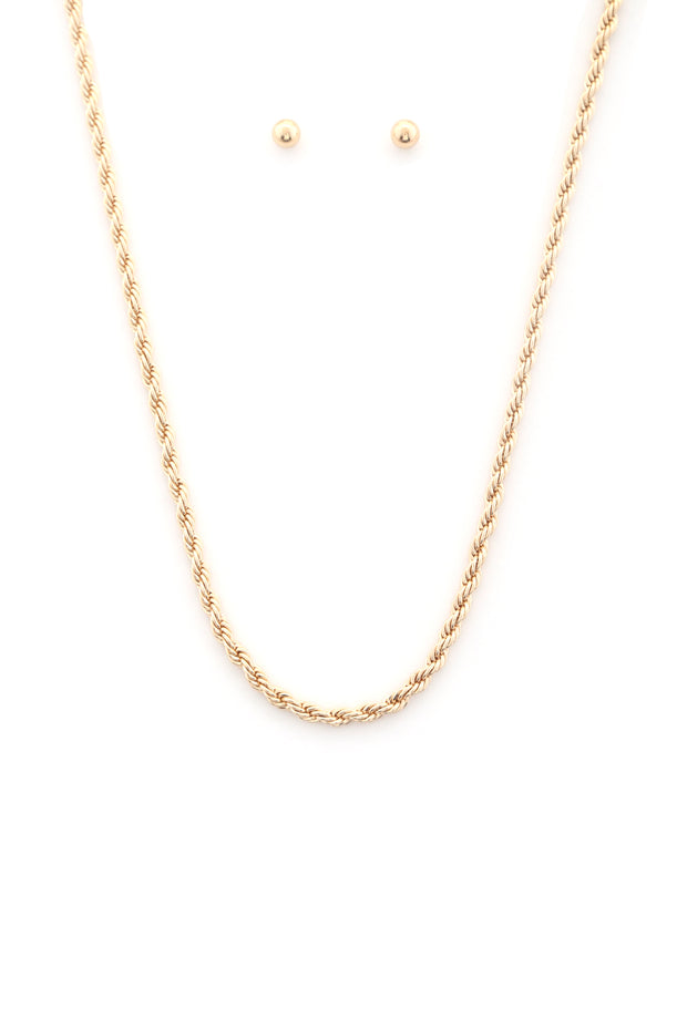 Rope Link Metal Necklace - Fashionmj