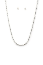 Rope Link Metal Necklace - Fashionmj