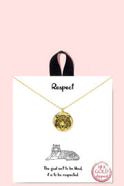 18k Gold Rhodium Dipped Respect Necklace - Fashionmj