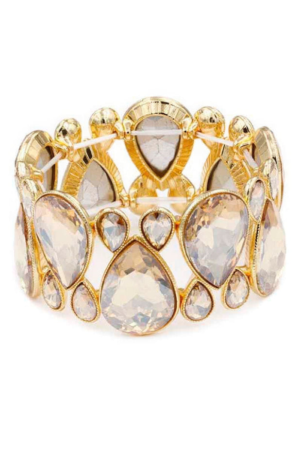 Gem Crystal Stone Stretch Bracelet - Fashionmj