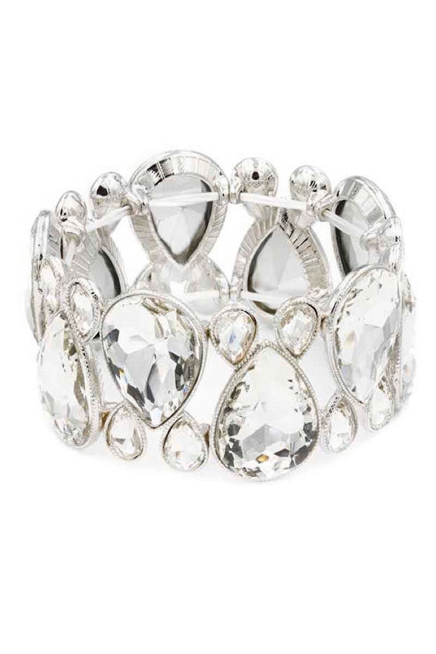 Gem Crystal Stone Stretch Bracelet - Fashionmj