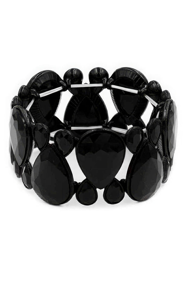 Gem Crystal Stone Stretch Bracelet - Fashionmj