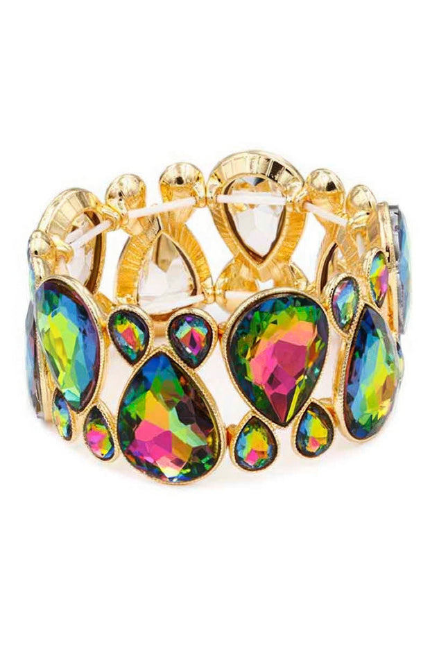 Gem Crystal Stone Stretch Bracelet - Fashionmj