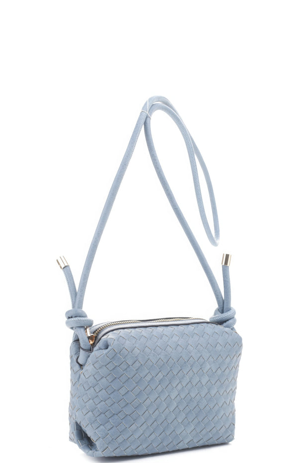 Braid Texture Zipper Crossbody Bag - Fashionmj