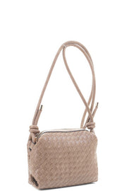 Braid Texture Zipper Crossbody Bag - Fashionmj