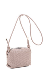 Braid Texture Zipper Crossbody Bag - Fashionmj