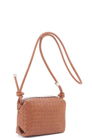 Braid Texture Zipper Crossbody Bag - Fashionmj