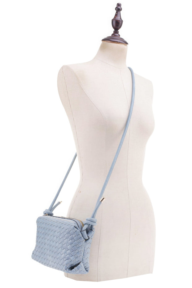 Braid Texture Zipper Crossbody Bag - Fashionmj