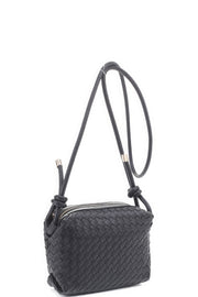 Braid Texture Zipper Crossbody Bag - Fashionmj