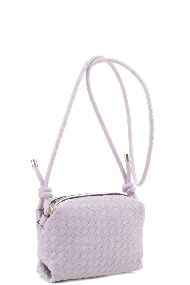 Braid Texture Zipper Crossbody Bag - Fashionmj