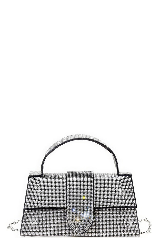 Rhinestone Allover Chic Design Handle Bag - Fashionmj