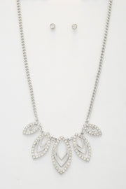 Marquise Rhinestone Link Metal Necklace - Fashionmj