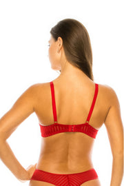 Red Stripe Bra - Fashionmj