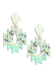 Rodeo western aztec shape dangle earring