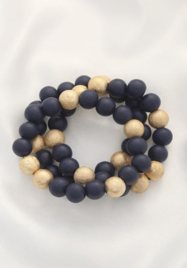 Metal Wood Bead Bracelet - Fashionmj