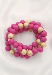 Metal Wood Bead Bracelet - Fashionmj