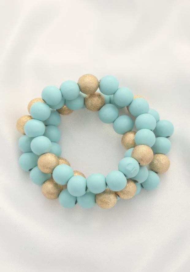 Metal Wood Bead Bracelet - Fashionmj