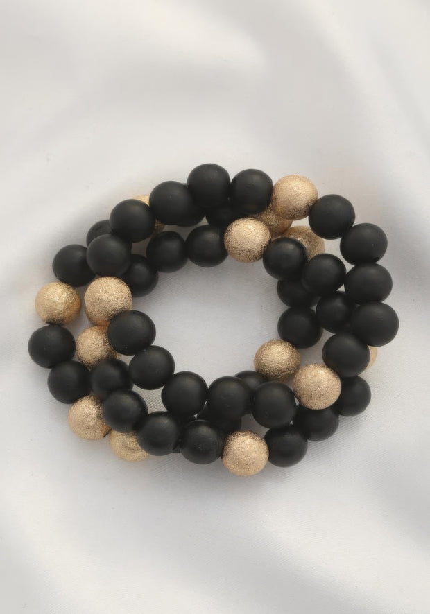 Metal Wood Bead Bracelet - Fashionmj