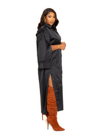 Cape Sleeve Shirt Dress - Fashionmj