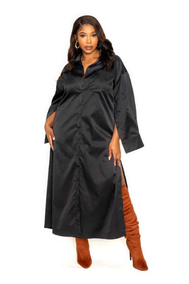 Cape Sleeve Shirt Dress - Fashionmj