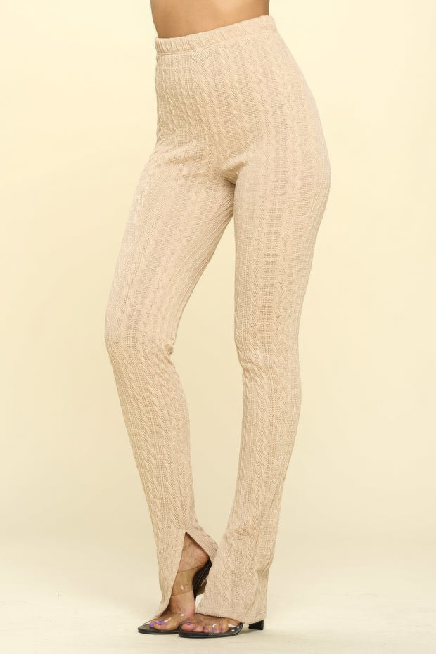 Knit High Rise Leggings - Fashionmj