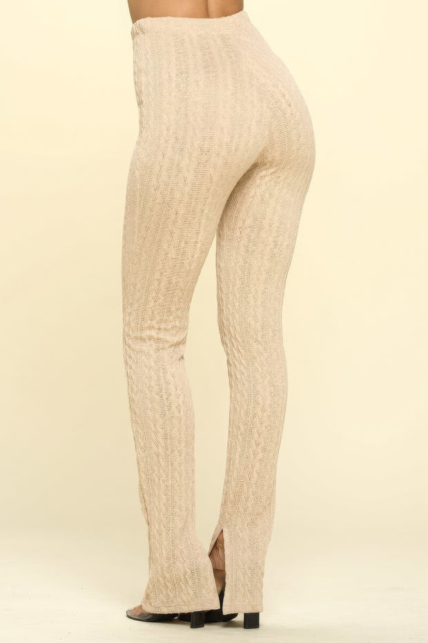 Knit High Rise Leggings - Fashionmj