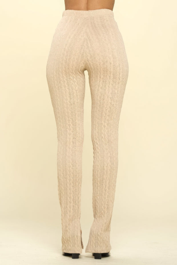 Knit High Rise Leggings - Fashionmj