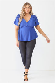 Plus Tie Detail Flare Top - Fashionmj