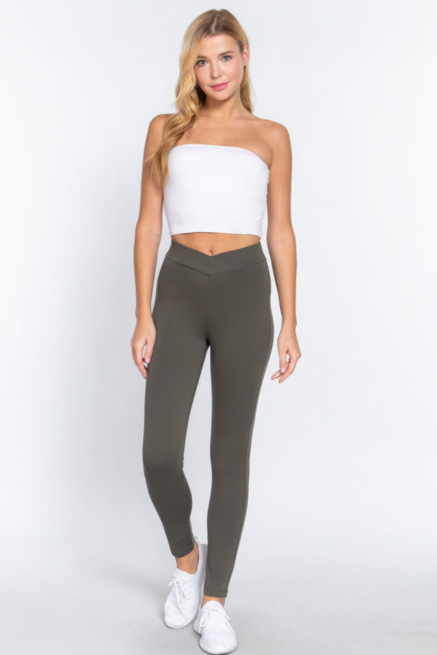 Mid-rise Ponte Pants - Fashionmj