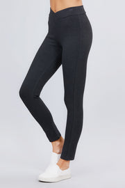 Mid-rise Ponte Pants - Fashionmj