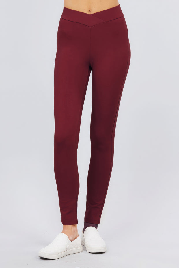 Mid-rise Ponte Pants - Fashionmj