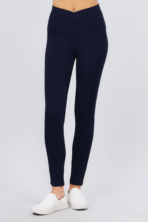 Mid-rise Ponte Pants - Fashionmj