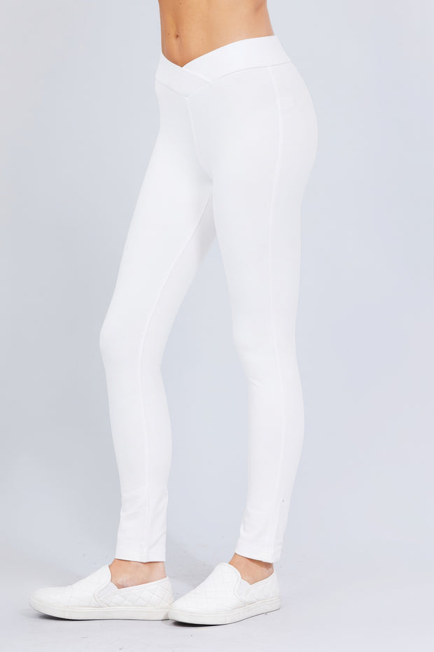 Mid-rise Ponte Pants - Fashionmj