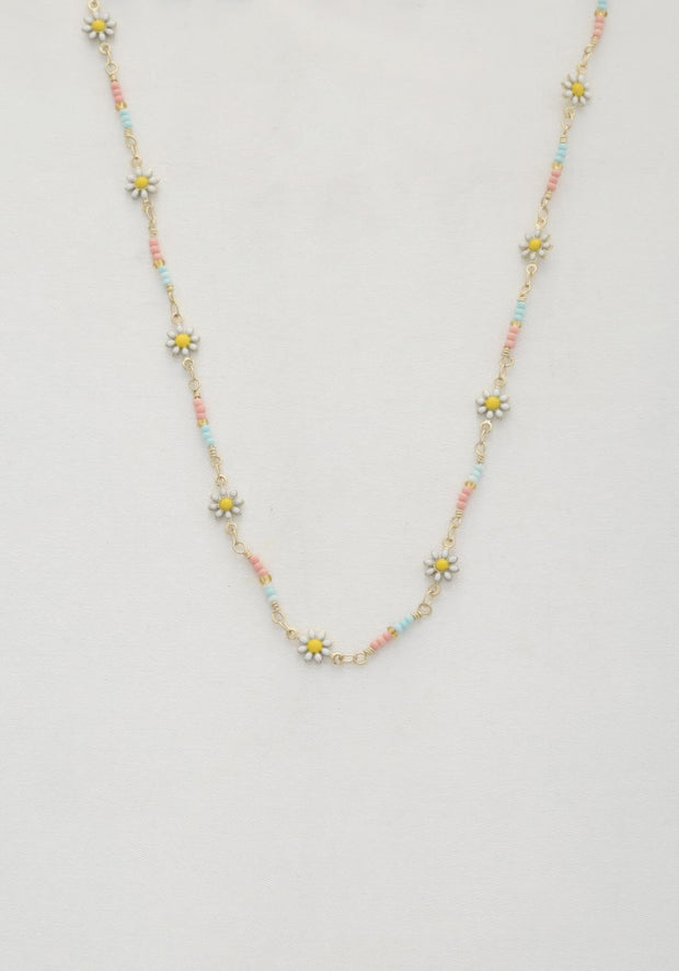 Flower Beaded Necklace - Fashionmj