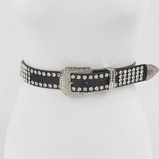 Studded Poly Belt - Fashionmj