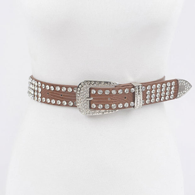 Studded Poly Belt - Fashionmj