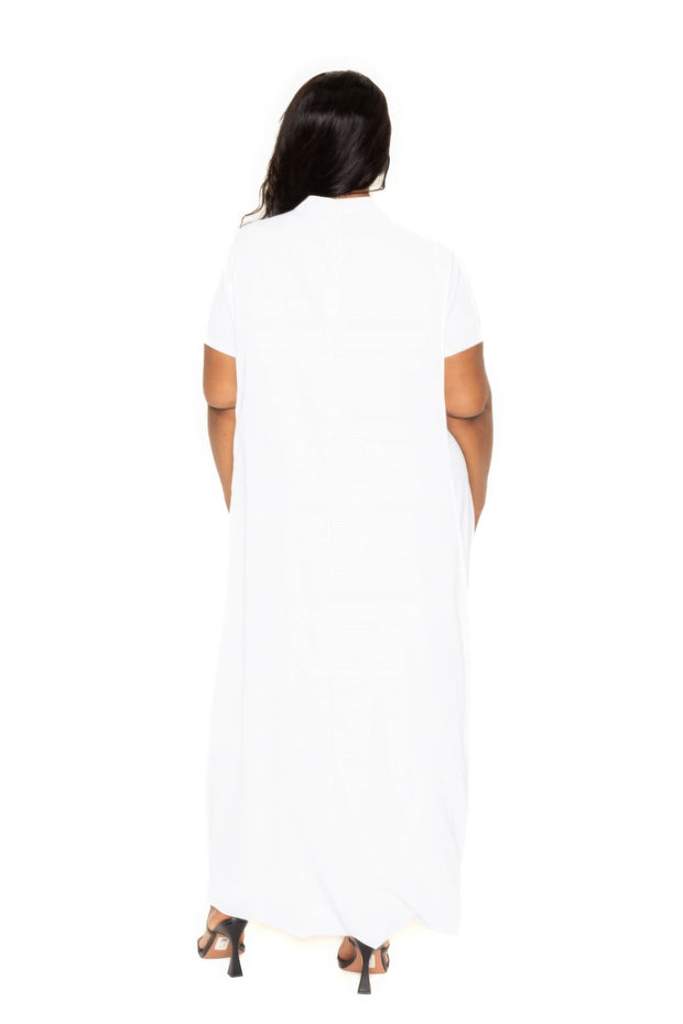 Mock neck back cape dress - Fashionmj