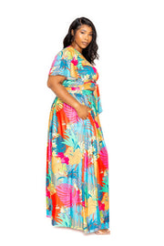 Tropical floral maxi skirt & top set - Fashionmj