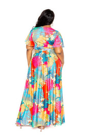 Tropical floral maxi skirt & top set - Fashionmj