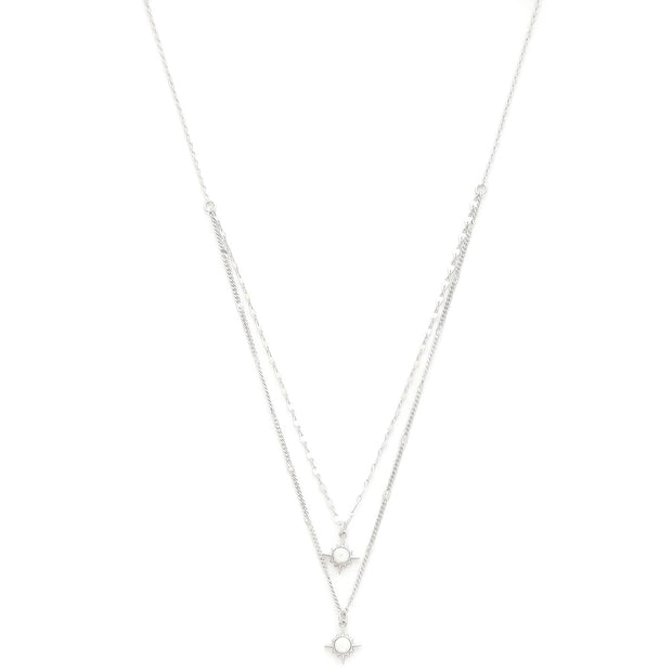 Double Star Crystal Layered Necklace - Fashionmj