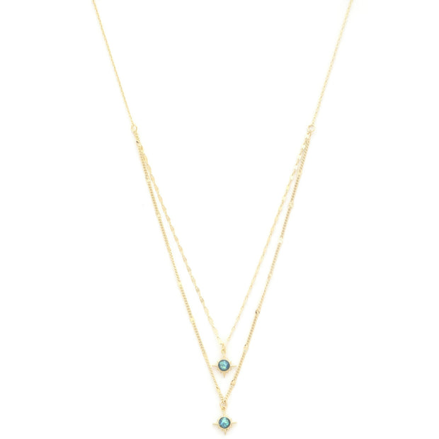 Double Star Crystal Layered Necklace - Fashionmj