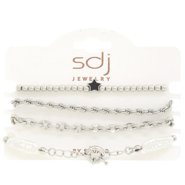 Sodajo Star Beaded Bracelet Set - Fashionmj