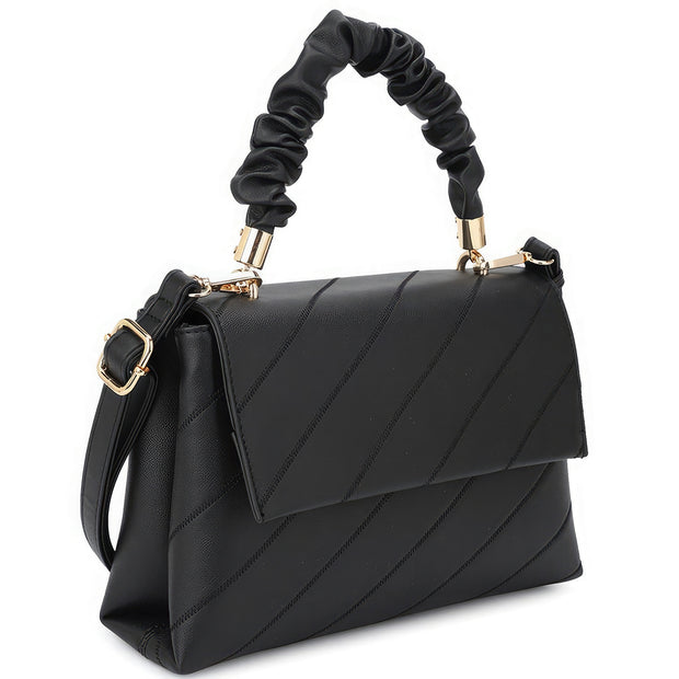 Fashion Smooth Pattern Wrinkle Handle Crossbody Bag - Fashionmj